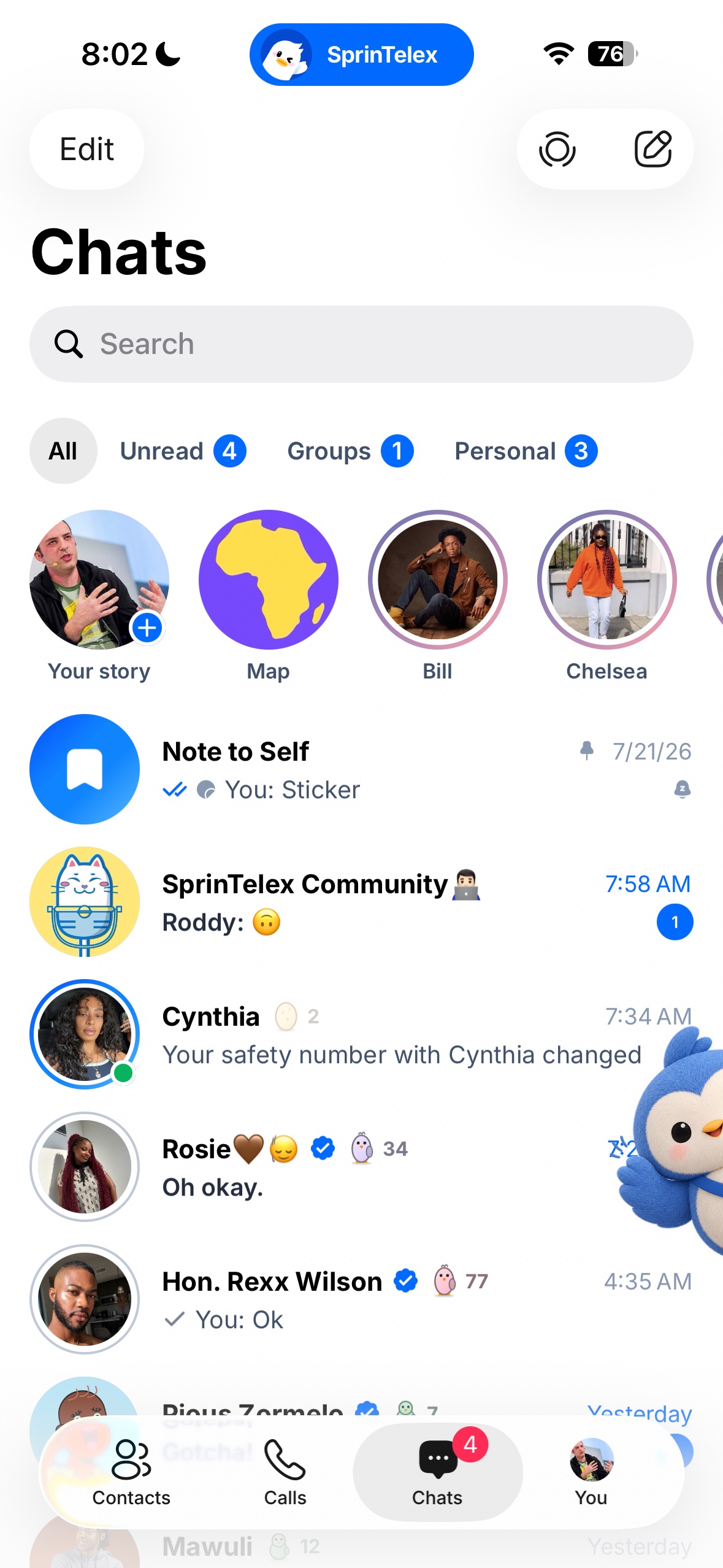 SprinTelex chats